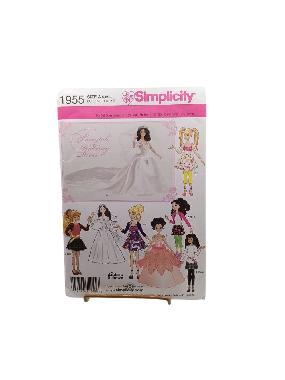 UNCUT Simplicity 1955 Sewing Pattern For Doll Clothes Fairytale Wedding Dress